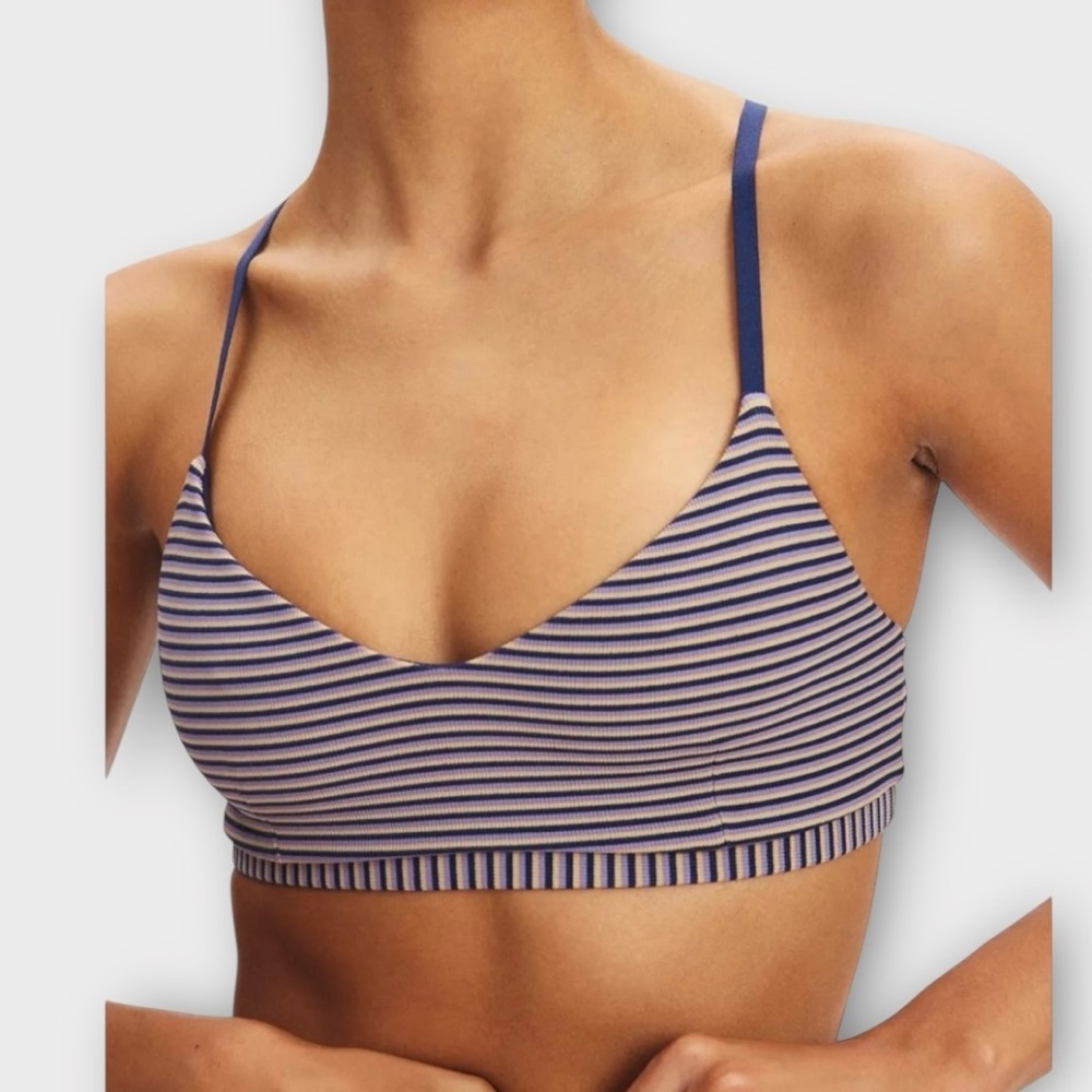 THE UPSIDE Solace Zoe Sports Bra in Blue Stripe Women’s Size 10‎